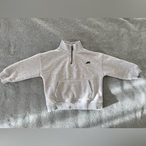 Zara Light Gray Kids Quarter-Zip Sweatshirt